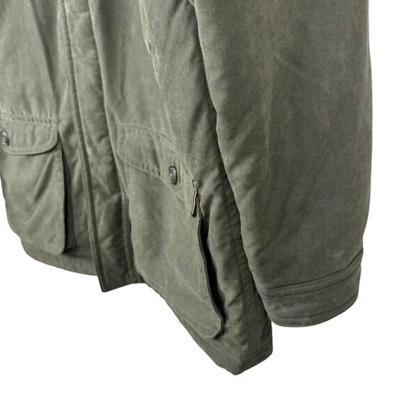 LL Bean Mens Wool Lined Barn Jacket Chore Coat Olive Green Winter Parka sz L - Picture 8 of 16